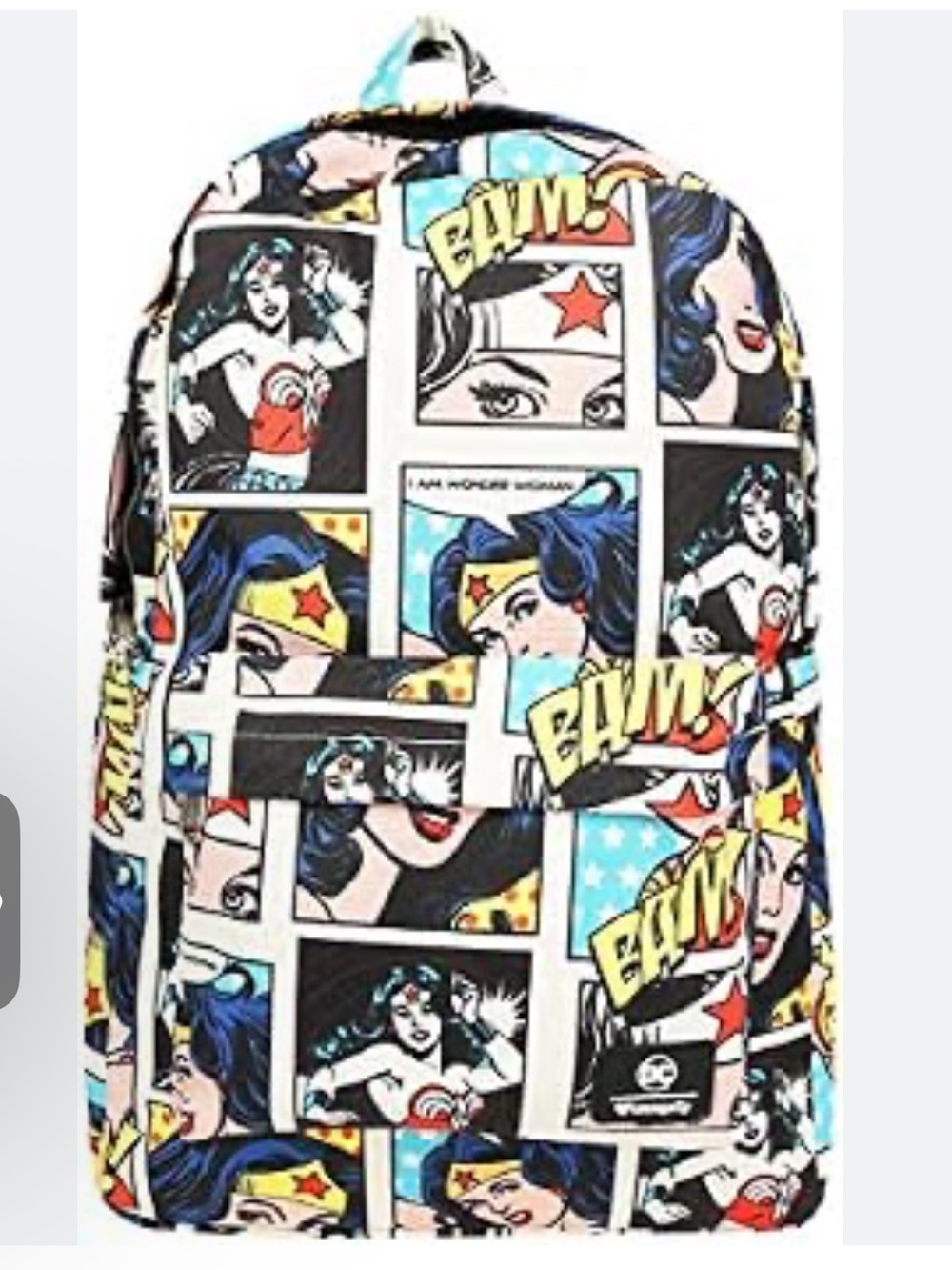 Loungefly Wonder Woman Comic Panel Backpack - Blue, Red, Yellow, Black, White